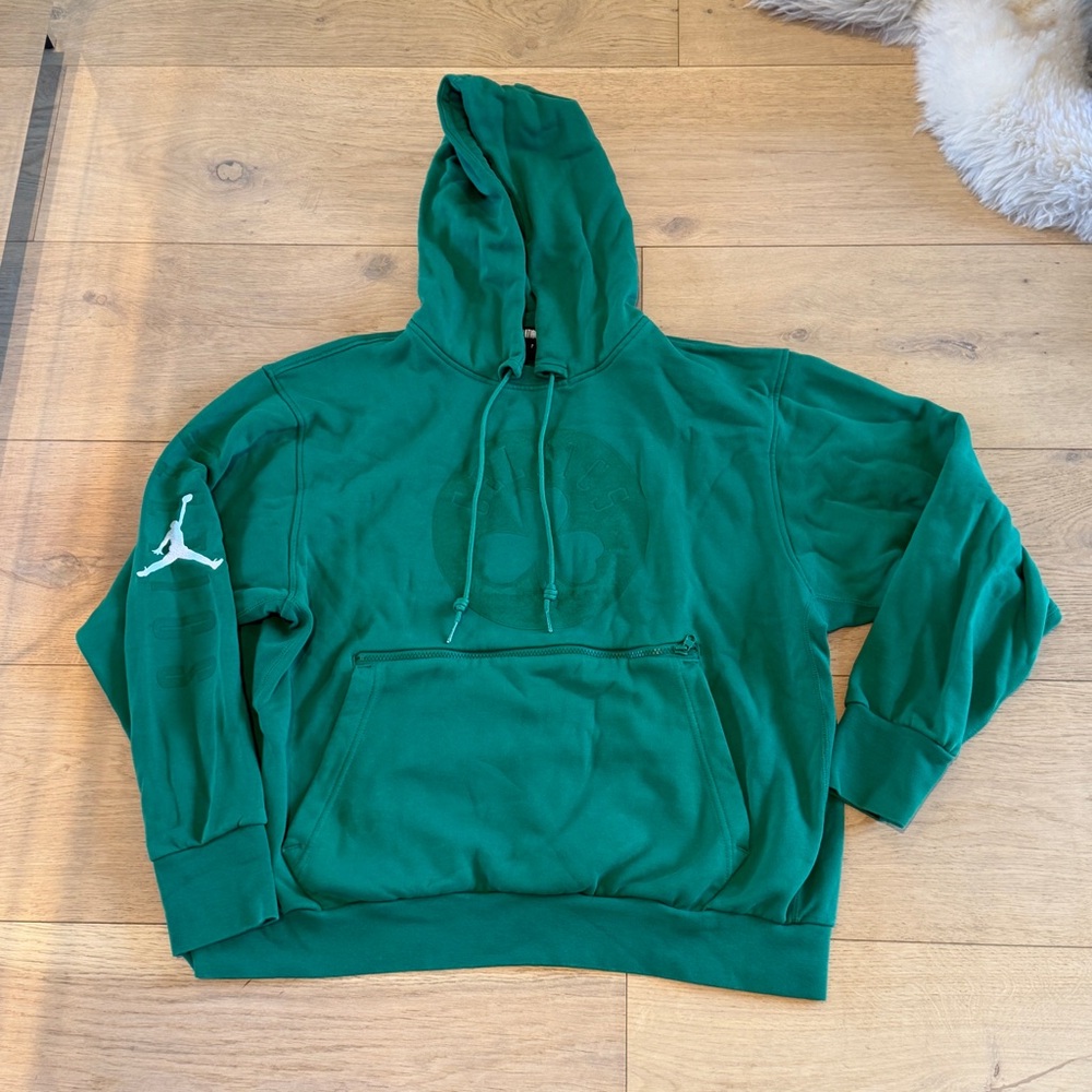 NBA Men's Green Crewneck Hoodie with White Logo